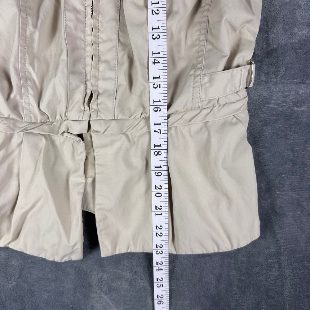 Armani Exchange Women Beige Utility Peplum Jacket Ribbed Mock Neck Size M - Picture 8 of 9